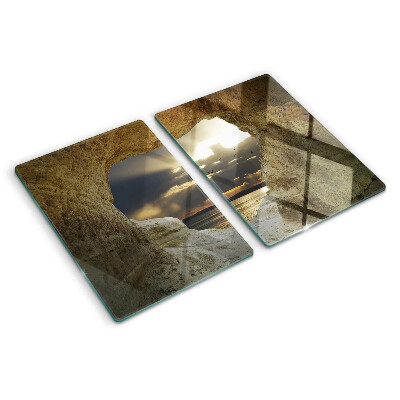 Schneidebrett mit Motiv 'Blick aufs Meer durch die Grotte'