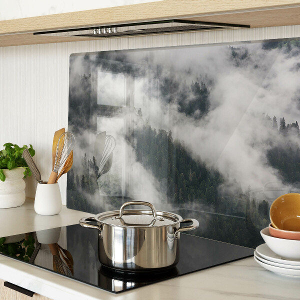 Schneidebrett glas Berge in den Wolken