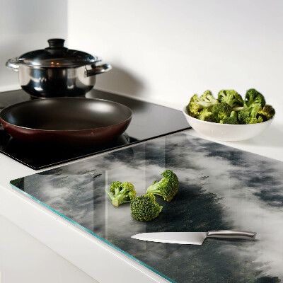 Schneidebrett glas Berge in den Wolken