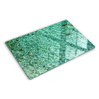 Glas-Schneidebrett mit Poolwasser-Motiv