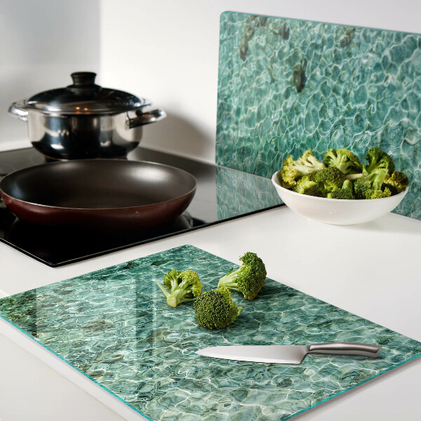 Glas schneidebrett Poolwassermuster