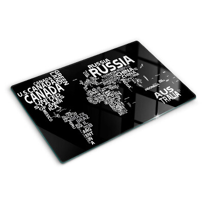 Schneidebrett Weltkarte mit Ländernamen