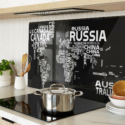 Schneidebrett Weltkarte mit Ländernamen