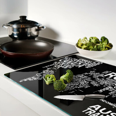 Schneidebrett Weltkarte mit Ländernamen