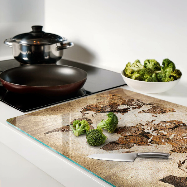 Schneidebrett glas Vintage-Weltkarte