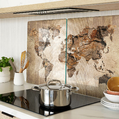 Schneidebrett glas Vintage-Weltkarte