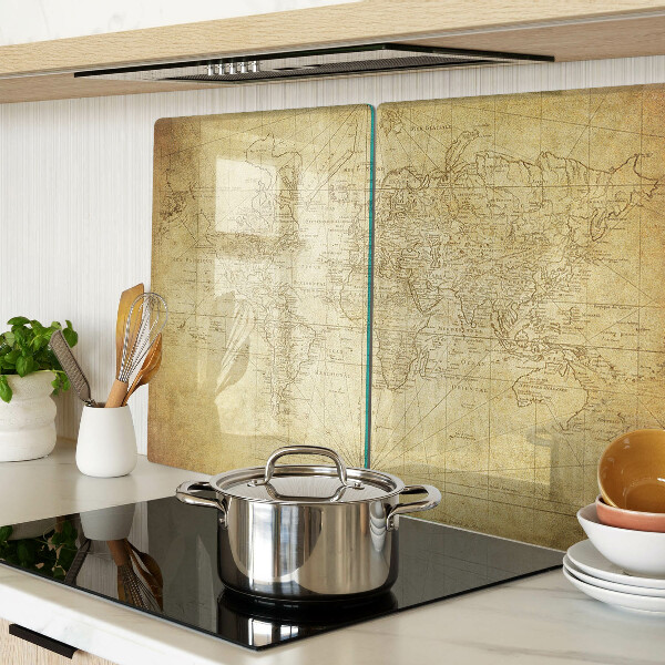 Schneidebrett mit Motiv der Karte der alten Welt