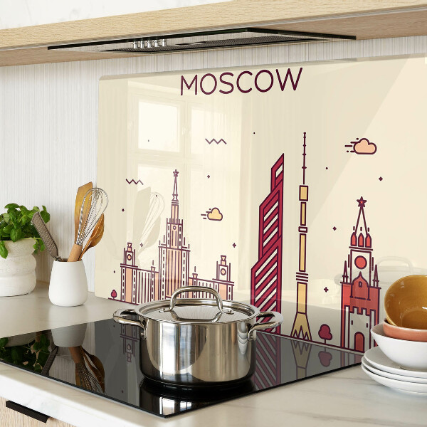 Glas schneidebrett Illustration der Moskauer Skyline