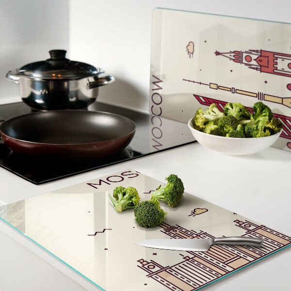 Glas schneidebrett Illustration der Moskauer Skyline