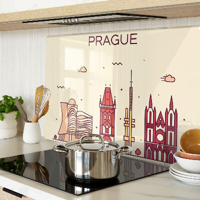 Schneidebrett mit Motiv der Stadtansicht von Prag