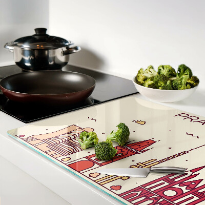 Schneidebrett mit Motiv der Stadtansicht von Prag