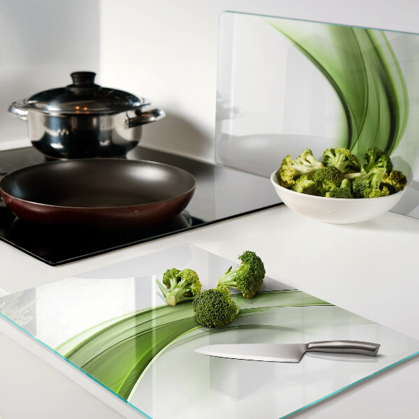 Schneidebrett glas Grüne abstrakte Wellen