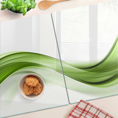 Schneidebrett glas Grüne abstrakte Wellen