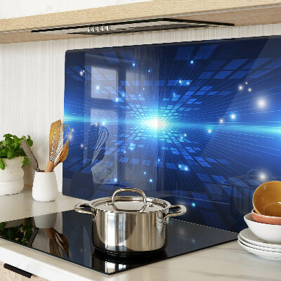 Glas schneidebrett Technologisches Muster in Blautönen