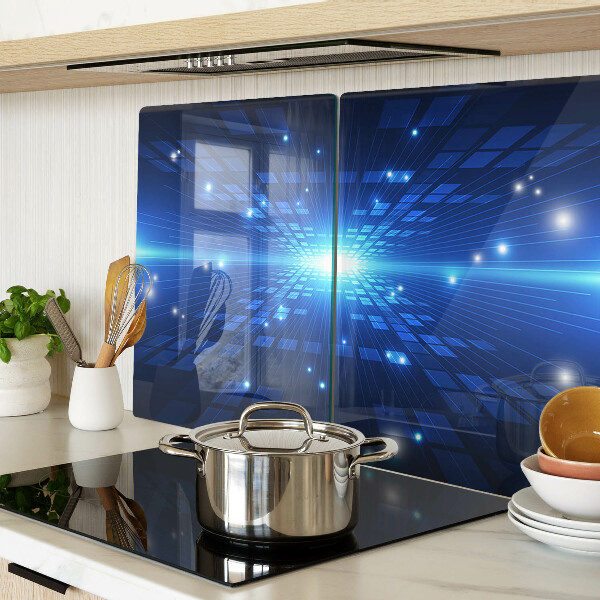 Glas schneidebrett Technologisches Muster in Blautönen