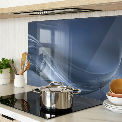 Schneidebrett Glas mit Wellenmuster in Blautönen