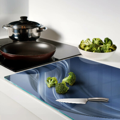 Schneidebrett Glas mit Wellenmuster in Blautönen