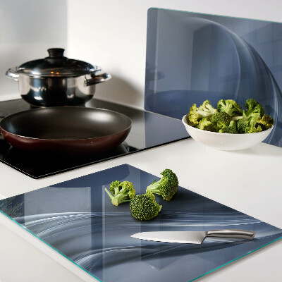 Schneidebrett glas Wellen in Blautönen