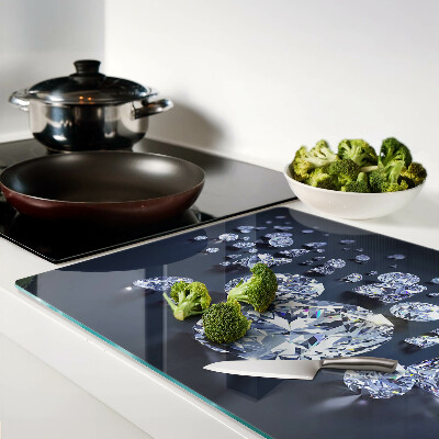 Glas schneidebrett Kristalle und Diamanten