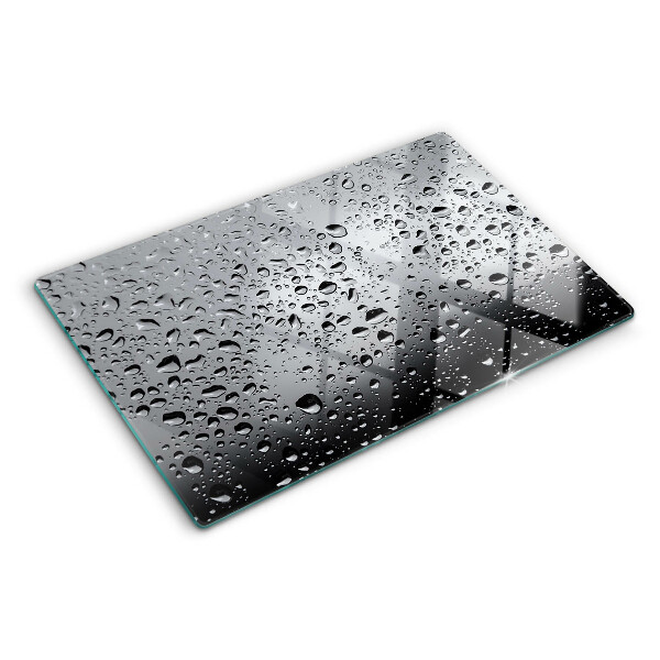 Glas schneidebrett Wassertropfen auf Glas