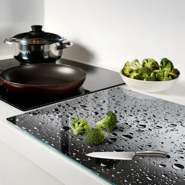 Glas schneidebrett Wassertropfen auf Glas