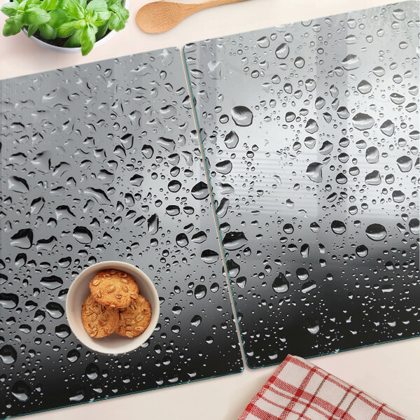 Glas-Schneidebrett mit Motiv aus Wassertropfen