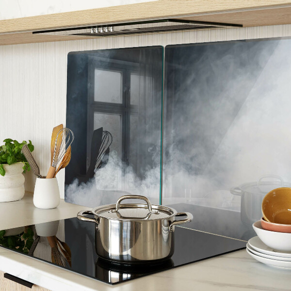 Glas-Schneidebrett mit Motiv Nebel und Fenster