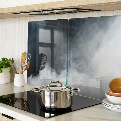 Glas-Schneidebrett mit Motiv Nebel und Fenster