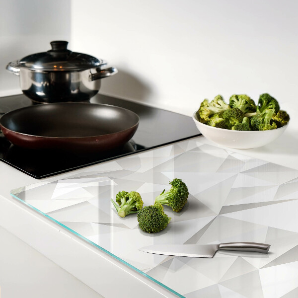 Schneidebrett Glas mit Motiv aus geometrischen Formen