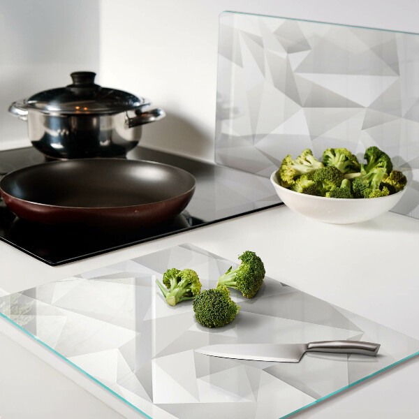 Schneidebrett Glas mit Motiv aus geometrischen Formen