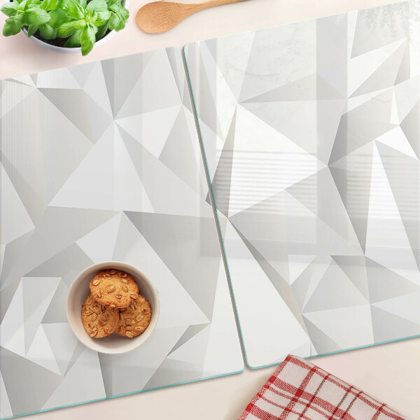 Schneidebrett Glas mit Motiv aus geometrischen Formen