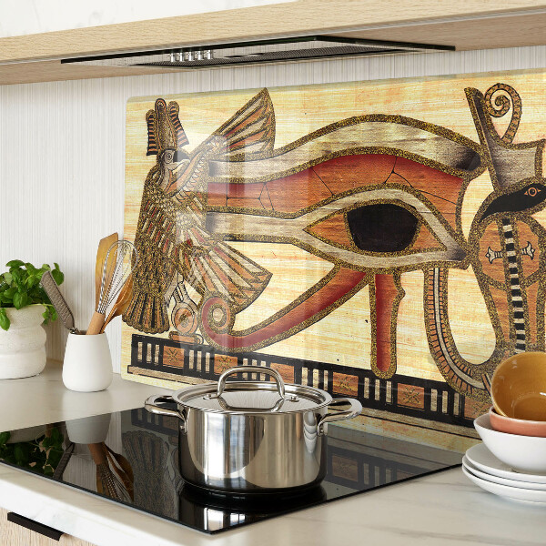 Schneidebrett Glas mit ägyptischem Hieroglyphenmotiv
