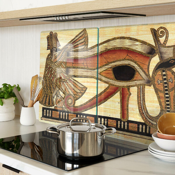 Schneidebrett Glas mit ägyptischem Hieroglyphenmotiv