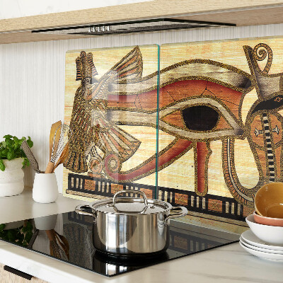 Schneidebrett Glas mit ägyptischem Hieroglyphenmotiv
