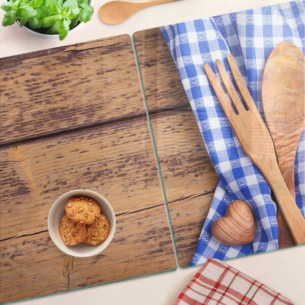 Schneidebrett Küchenthema mit Holzaccessoires