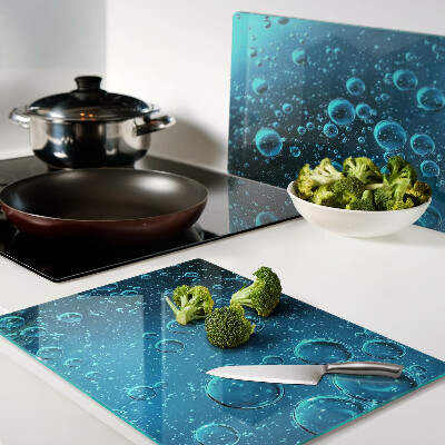 Schneidebrett Glas mit blasenbildiger Wasseroptik