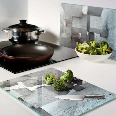 Schneidebrett Glas mit einem abstrakten räumlichen Kompositionsmotiv