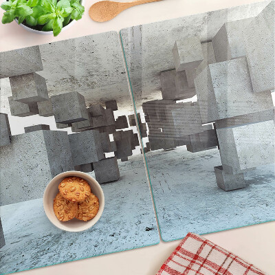 Schneidebrett Glas mit einem abstrakten räumlichen Kompositionsmotiv