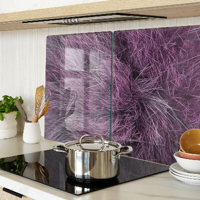 Glas-Schneidebrett mit lila Fellüberzug