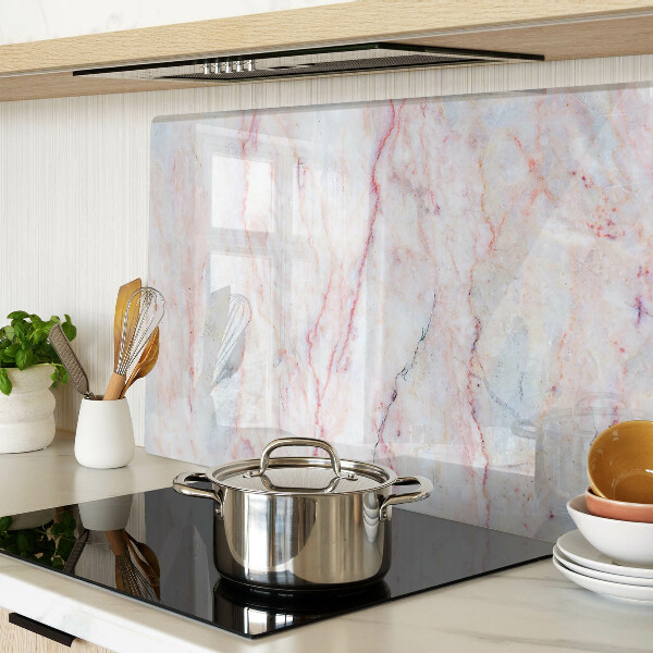 Schneidebrett glas Marmormuster in Rosatönen
