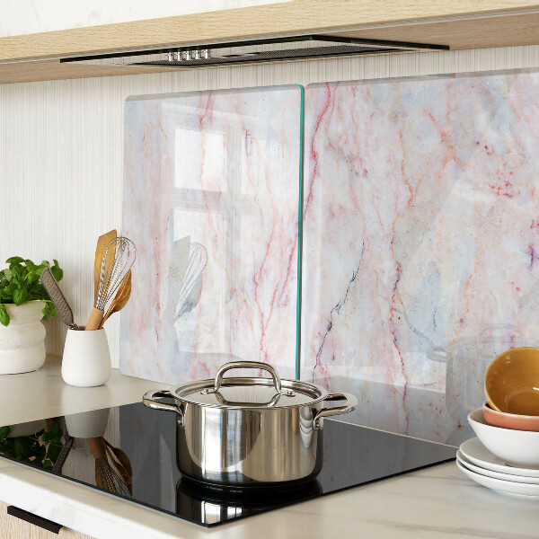 Schneidebrett glas Marmormuster in Rosatönen