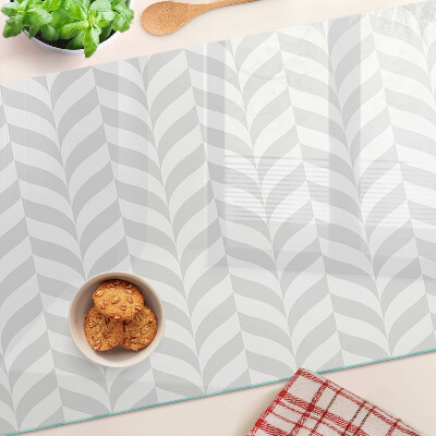 Glas Schneidebrett mit wellenförmigem Blättermotiv