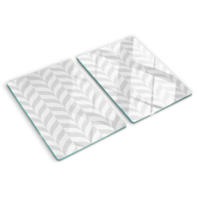 Glas Schneidebrett mit wellenförmigem Blättermotiv