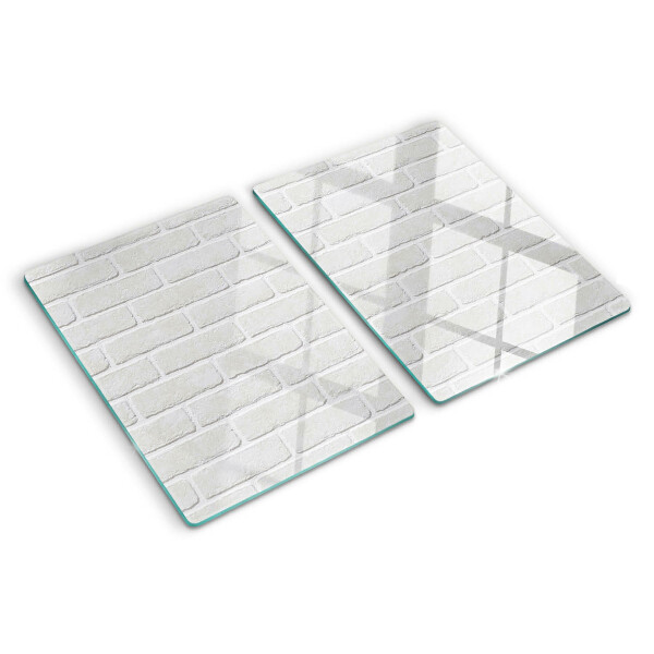 Schneidebrett Glas mit Ziegelmauer-Motiv