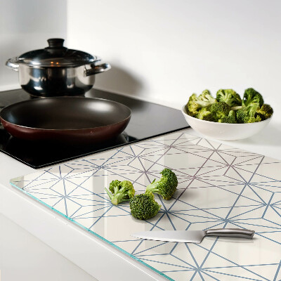 Glas schneidebrett Geometrie mit Dreiecken und Linien