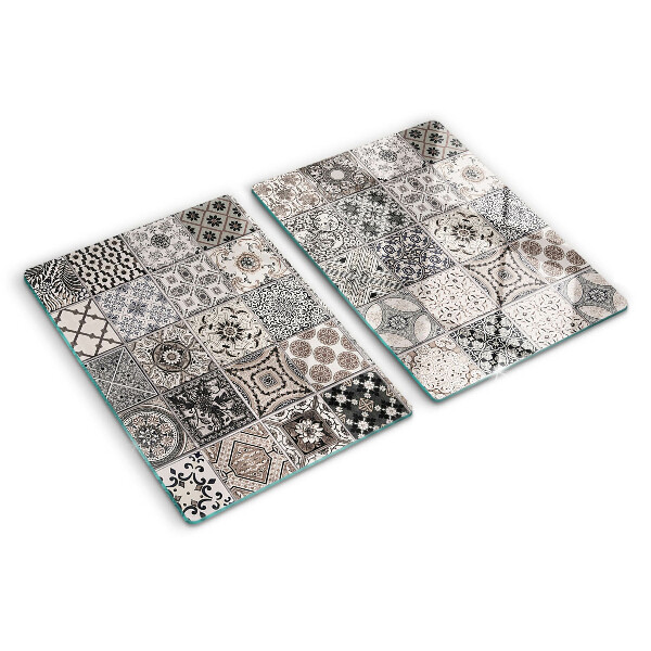 Schneidebrett Fliesenmuster in Grautönen