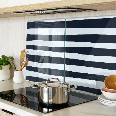 Glas schneidebrett Vertikale Streifen in Marineblau und Weiß