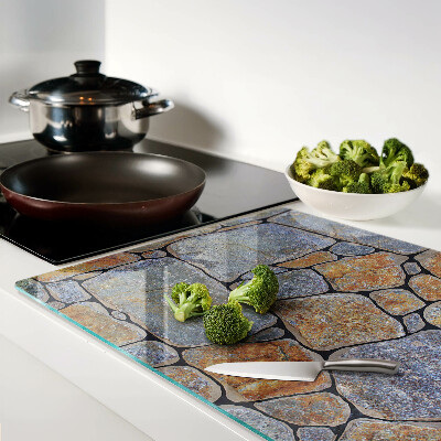 Glas-Schneidebrett mit Steinmuster und strukturierter Oberfläche