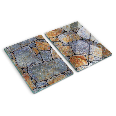 Glas-Schneidebrett mit Steinmuster und strukturierter Oberfläche