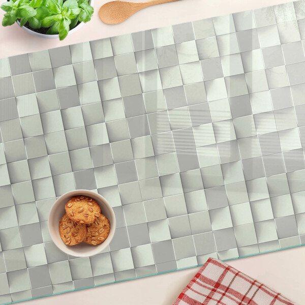 Schneidebrett mit Mosaik in Grautönen